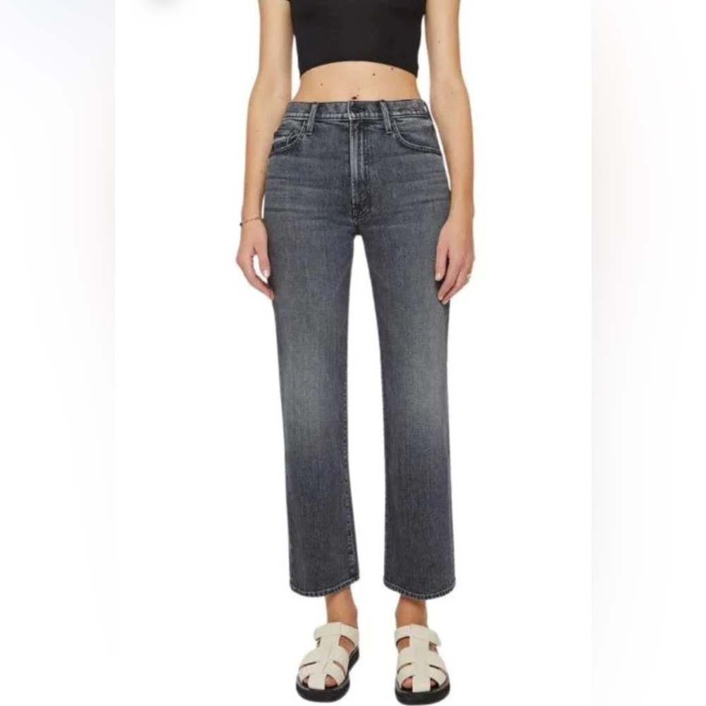 Mother Denim Rambler Zip Flood High-Waisted Straight Leg Jeans - Outta Sight 26